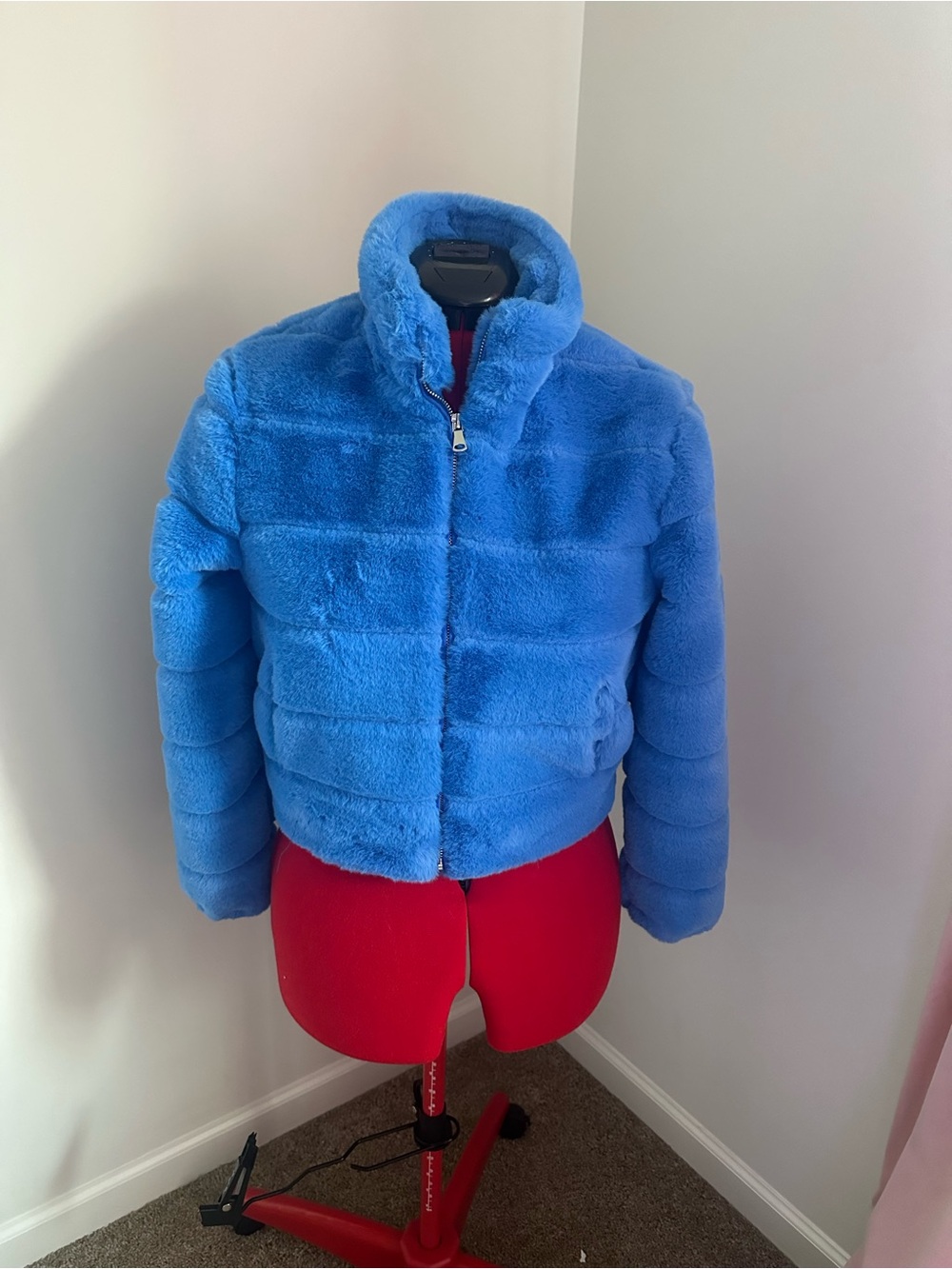 Tractr Teddy Fur Puffer Jacket size M